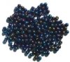 200 4mm Metallic Navy AB Round Glass Beads